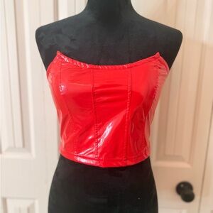 Red and brown Strapless Women's Top set